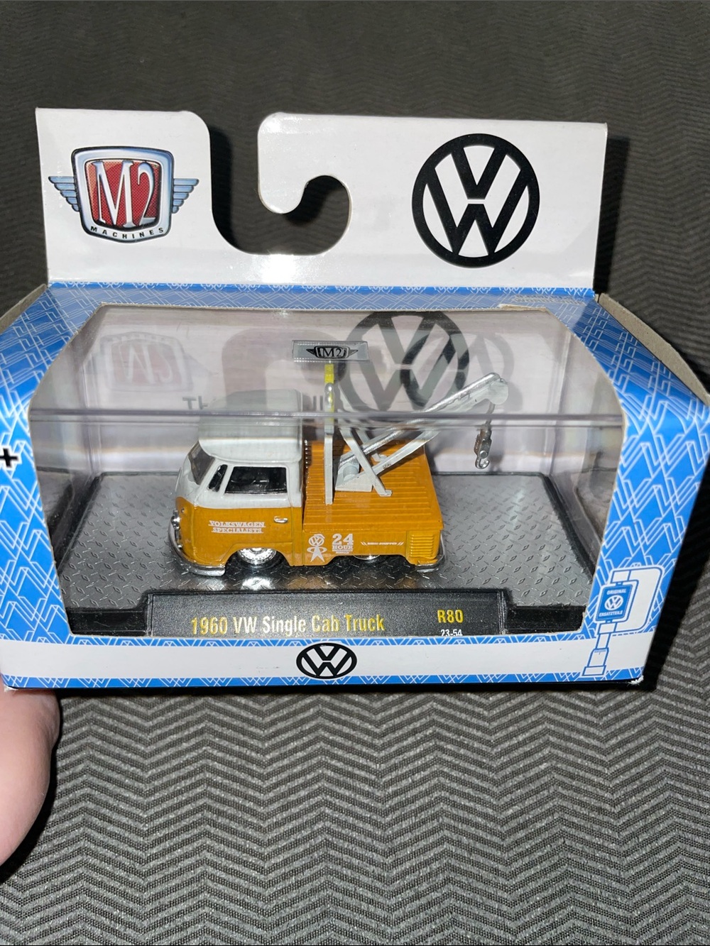 M2 Machines 1960 VW Single Cab Truck Toy - White & Yellow